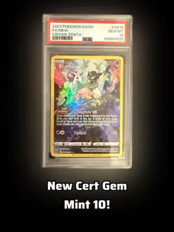 2023 POKEMON SWORD & SHIELD CROWN ZENITH #GG10 FULL ART/MEW PSA 10 - Image 1