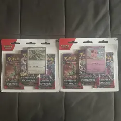 Pokemon SV5 Temporal Forces 3-Pack Booster Blister Packs Set of 2 SEALED! - Image 1