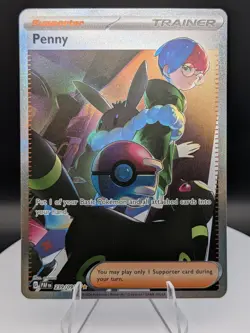 Pokemon TCG: Paldean Fates: 239/091 Penny Special Illustration Rare Trainer (NM) - Image 1