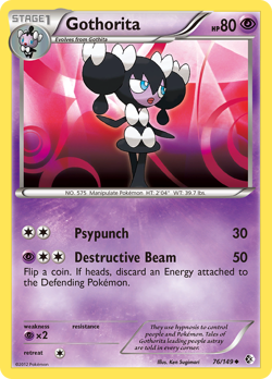 Gothorita 76/149 Uncommon Boundaries Crossed Pokemon MP - Image 1