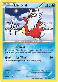 Delibird 38/149 Uncommon Boundaries Crossed Pokemon LP - Image 1