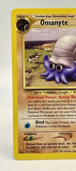 Omanyte 60/75 Neo Discovery Non-Holo Pokemon WOTC Vintage 2001 LP - Image 2
