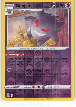 Gengar 066/196 Holo Rare Lost Origin Pokemon Reverse Holo NM Sato - Image 1