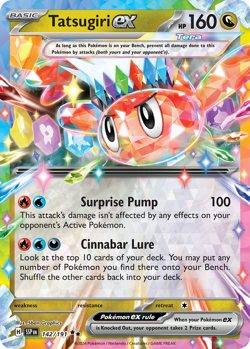 Tatsugiri ex 142/191 Double Rare Surging Sparks Pokemon NM - Image 1