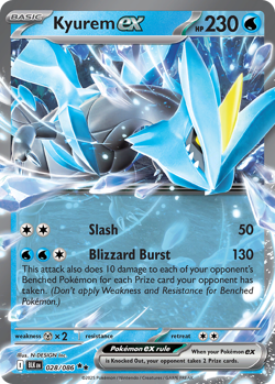 Kyurem ex 028/086 Double Rare Black Bolt Pokemon NM - Image 1