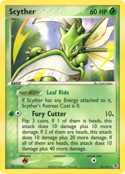 Scyther 29/112 Rare FireRed & LeafGreen Pokemon LP - Image 1