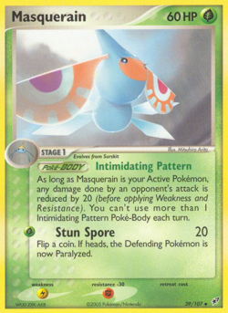 Masquerain 39/107 Reverse Holo Uncommon Deoxys Pokemon LP - Image 1