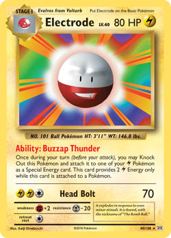 Electrode 40/108 Reverse Holo Rare Evolutions Pokemon NM - Image 1