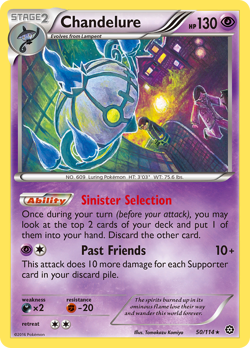 Chandelure 50/114 Holo Rare Steam Siege Pokemon NM Komiya - Image 1