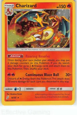 Charizard 14/181 Rare Team Up Pokemon NM - Costco Cosmos Holo - Image 1