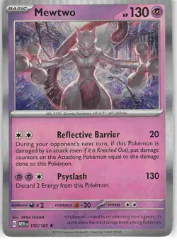 Mewtwo 150/165 Rare 151 Pokemon NM - Image 1