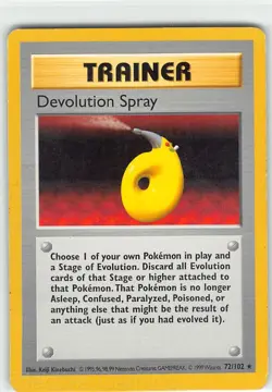 Devolution Spray 72/102 Rare Base Set Unlimited Pokemon LP Kinebuchi - Image 1
