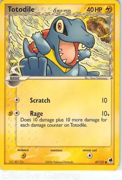 Totodile 67/101 Common Dragon Frontiers Pokemon MP Nakamura - Image 1