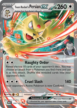 Team Rocket's Persian ex 150/182 Double Rare Destined Rivals Pokemon NM - Image 1