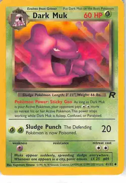 Dark Muk 41/82 Uncommon Team Rocket Pokemon HP/DMG - Image 1