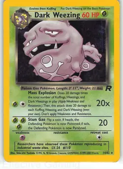 Dark Weezing 14/82 Holo Rare Team Rocket Pokemon Unlimited Holo MP Yoshida - Image 1