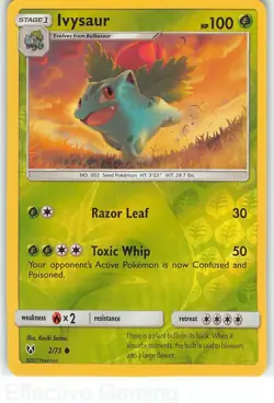Ivysaur 2/73 Common Shining Legends Pokemon Reverse Holo NM Saitou - Image 1