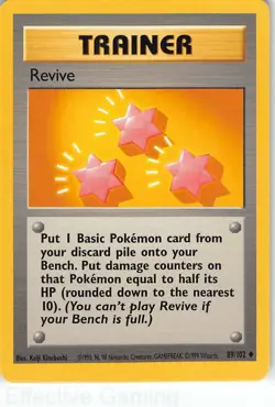 Revive 89/102 Uncommon Base Set Unlimited Pokemon MP Kinebuchi - Image 1