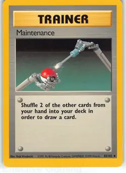 Maintenance 83/102 Uncommon Base Set Unlimited Pokemon LP Kinebuchi - Image 1