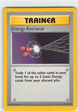 Energy Retrieval 81/102 Uncommon Base Set Unlimited Pokemon MP Kinebuchi - Image 1