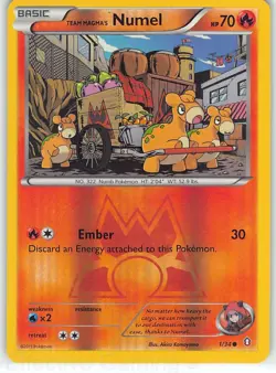 Team Magma's Numel 1/34 Common Double Crisis Pokemon Reverse Holo LP Komayama - Image 1