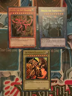 Yugioh! 3-Card Complete God Set Obelisk, Slifer, & Ra Ultra Rare LC01 Limited NM - Image 1