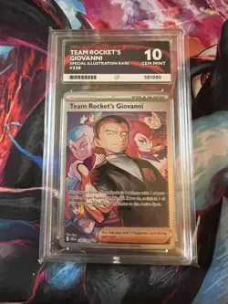 Pokemon TCG Destined Rivals Team Rockets Giovanni Card 238/182 ACE Graded 10 - Image 1