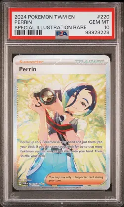 2024 POKEMON TWN EN 220 PERRIN SPECIAL ILLUSTRATION RARE GEM MT 10 - Image 3
