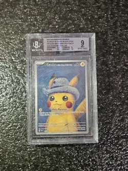 2023 Pokemon Pikachu Van Gogh Grey Felt Hat Promo #085 BGS 9 - Probable PSA 10 - Image 1