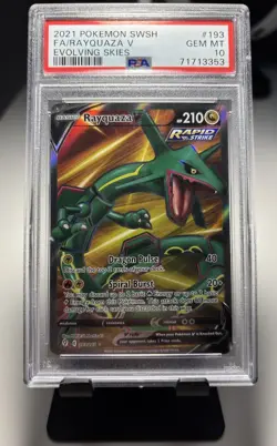 2021 POKEMON SWORD & SHIELD EVOLVING SKIES 193 FULL ART/RAYQUAZA V PSA 10 - Image 1