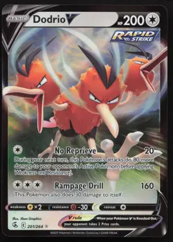 Dodrio V 201/264 Holo FST Fusion Strike Pokemon - NM - Image 1
