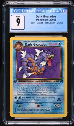 Pokemon Tcg 2000 Rocket Dark Gyarados 1st Edition Non Holo 25/82 CGC Graded 9 - Image 1