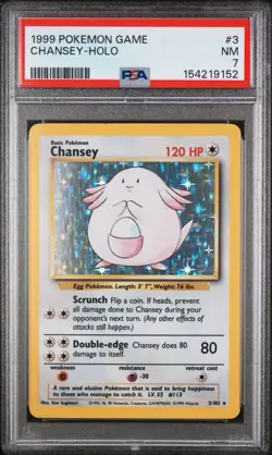 Pokemon TCG Chansey Base Set #3 Holo - PSA 7 - Image 1