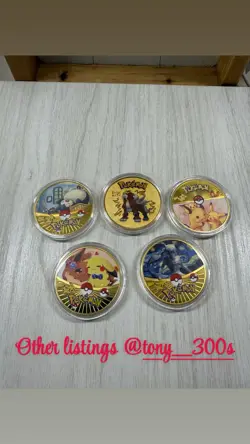 Pokemon Eevee & Pikachu Collectible Coin Gold Metal Medallion Pokemon TCG - Image 4