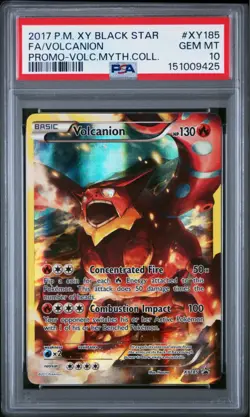 Pokemon VOLCANION Full Art Black Star Promo Mythical Collection #XY185 ~ PSA 10 - Image 1