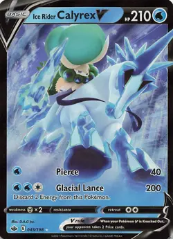 Ice Rider Calyrex V 045/198 Holo V Rare Chilling Reign Pokemon Near Mint - Image 1