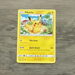 2017 Pokemon Pikachu 30/111 Sm-Crimson Invasion Regular Non Holo - Image 1