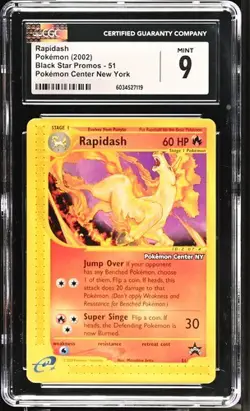 RAPIDASH Pokemon Center NY Black Star Promo #51 CGC 9 Vintage Pokemon - Image 1