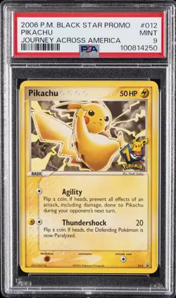 2006 POKEMON BLACK STAR PROMOS JOURNEY ACROSS AMERICA #012 PIKACHU PSA 9 - Image 1
