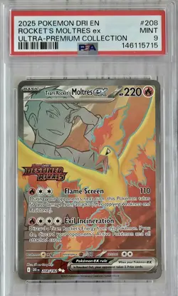 2025 MOLTRES Pokemon DRI EN ROCKET’S UPC STAMPED PROMO LOT Sequential PSA 9s - Image 2