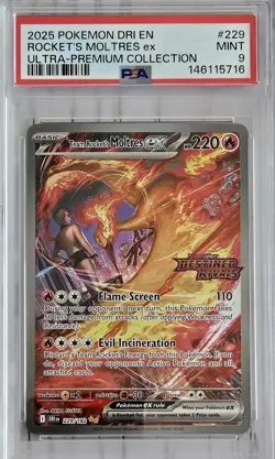 2025 MOLTRES Pokemon DRI EN ROCKET’S UPC STAMPED PROMO LOT Sequential PSA 9s - Image 4