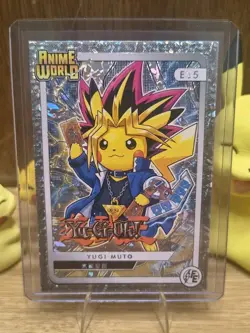 Pikachu Cosplay - Yu-Gi-Oh! - Yugi Muto - Silver Holo - Anime World - #E25 - NM - Image 1