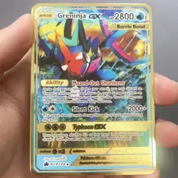 Pokemon Card - Greninja GX Gold Metal Card TCG - Carta In Metallo Fanmade - Image 1