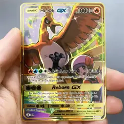 Pokemon Card - Ho-Oh GX Full Art Gold Metal Card TCG - Carta In Metallo Fanmade - Image 1
