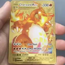 Pokemon Card Charizard VMAX 020/169 Fanmade Gold Metal Card - Carta In Metallo - Image 1