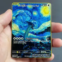 Pokemon x Van Gogh - Lugia Promo Card Gold Metal Card TCG Carta In Metallo - Image 1