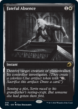 Fateful Absence (Grayscale) Innistrad: Double Feature - Midnight Hunt NM - Image 1
