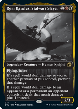 Rem Karolus, Stalwart Slayer Grayscale Innistrad Midnight Hunt NM - Image 1