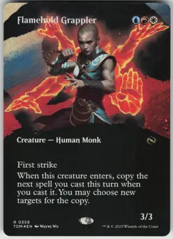 MTG Flamehold Grappler Borderless Foil NM Tarkir: Dragonstorm Magic 359 - Image 1