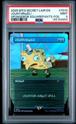COUNTERSPELL Secret Lair Foil Spongebob PSA 9 MTG [Nostalgium] - Image 1